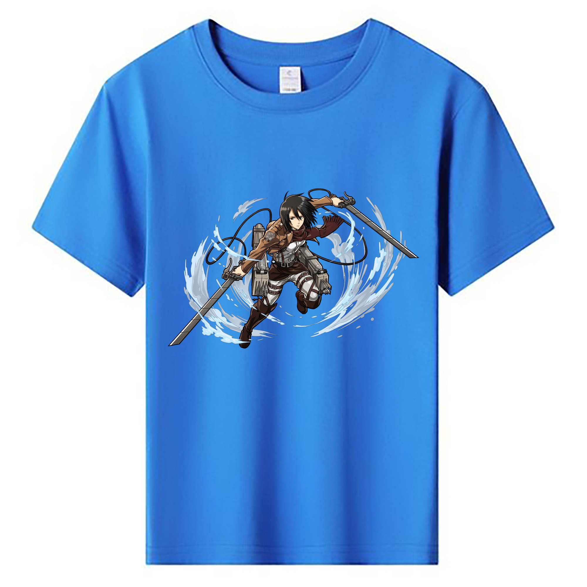 （画像用） 進撃の巨人 ミカサ·アッカーマン Attack on Titan Mikasa Ackerman 綿100％キッズTシャツ（フロントプリント）